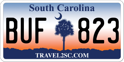 SC license plate BUF823
