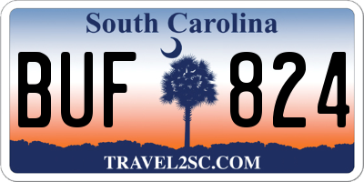 SC license plate BUF824