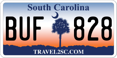 SC license plate BUF828