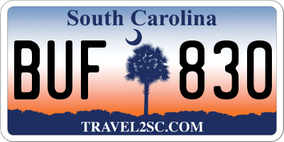 SC license plate BUF830