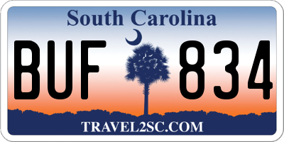 SC license plate BUF834