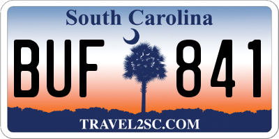 SC license plate BUF841