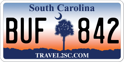 SC license plate BUF842