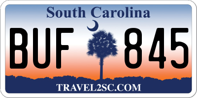 SC license plate BUF845