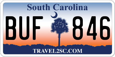 SC license plate BUF846