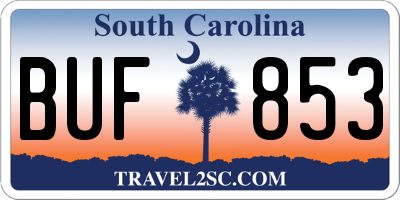SC license plate BUF853
