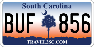 SC license plate BUF856