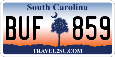 SC license plate BUF859
