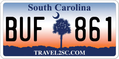 SC license plate BUF861