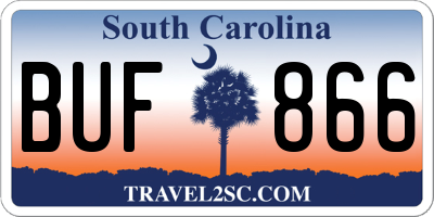 SC license plate BUF866
