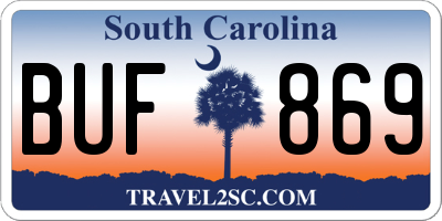 SC license plate BUF869