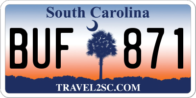 SC license plate BUF871