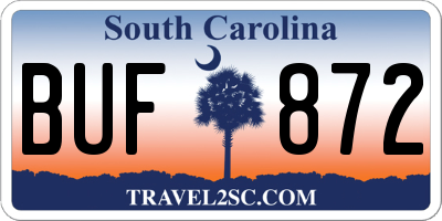 SC license plate BUF872