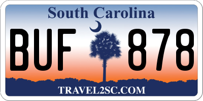 SC license plate BUF878