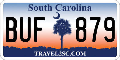SC license plate BUF879