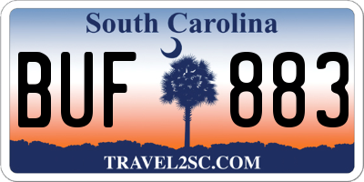 SC license plate BUF883