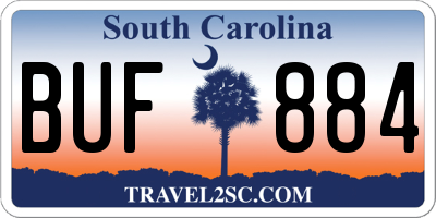 SC license plate BUF884