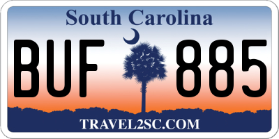 SC license plate BUF885