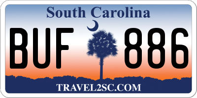 SC license plate BUF886