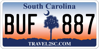 SC license plate BUF887