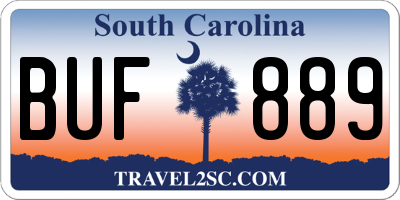 SC license plate BUF889