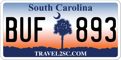SC license plate BUF893