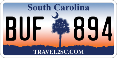 SC license plate BUF894