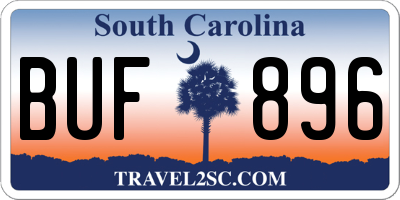 SC license plate BUF896