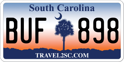 SC license plate BUF898