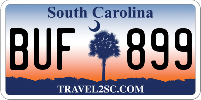 SC license plate BUF899