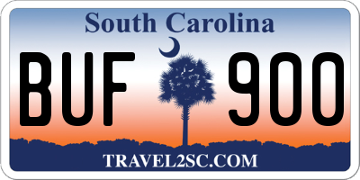 SC license plate BUF900