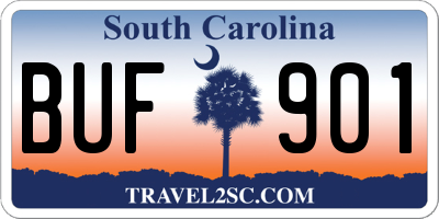SC license plate BUF901