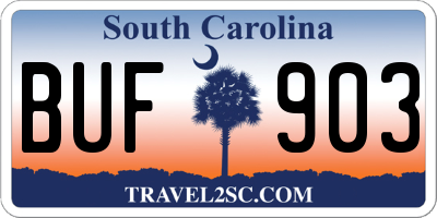 SC license plate BUF903