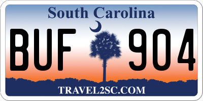 SC license plate BUF904