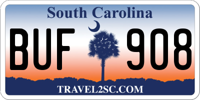 SC license plate BUF908