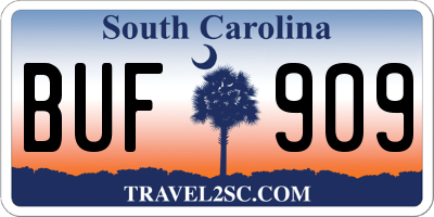 SC license plate BUF909