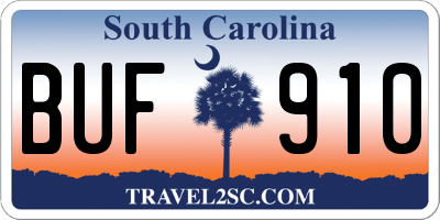 SC license plate BUF910