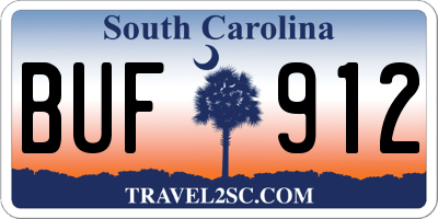 SC license plate BUF912