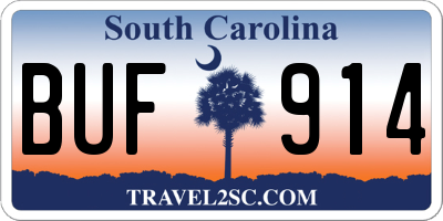 SC license plate BUF914