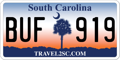 SC license plate BUF919