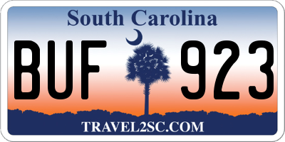 SC license plate BUF923