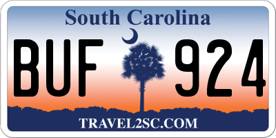 SC license plate BUF924