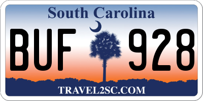 SC license plate BUF928