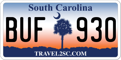 SC license plate BUF930