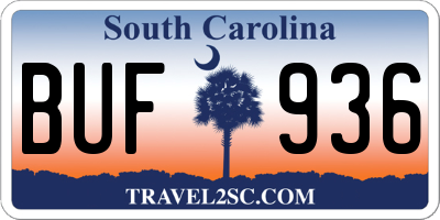 SC license plate BUF936