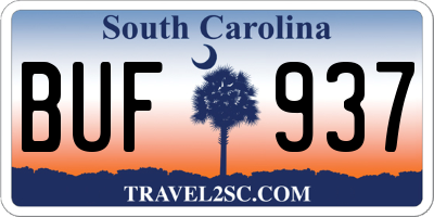 SC license plate BUF937