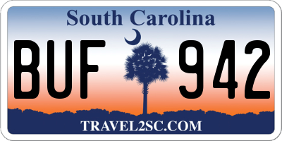 SC license plate BUF942