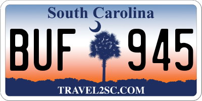 SC license plate BUF945