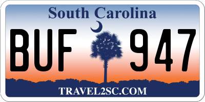 SC license plate BUF947