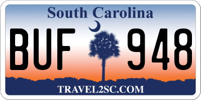 SC license plate BUF948